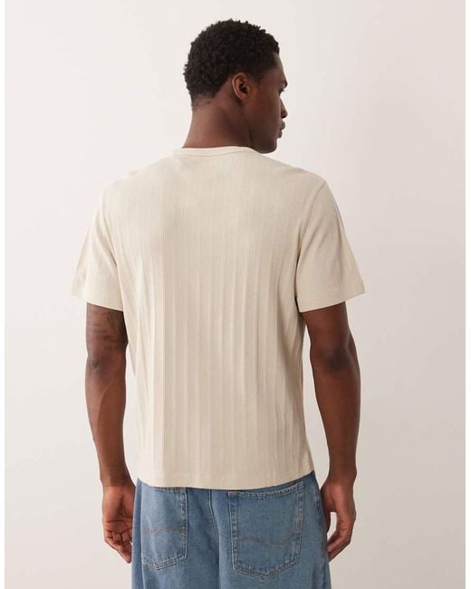 Abercrombie & Fitch Natural Premium Ribbed T-shirt for men