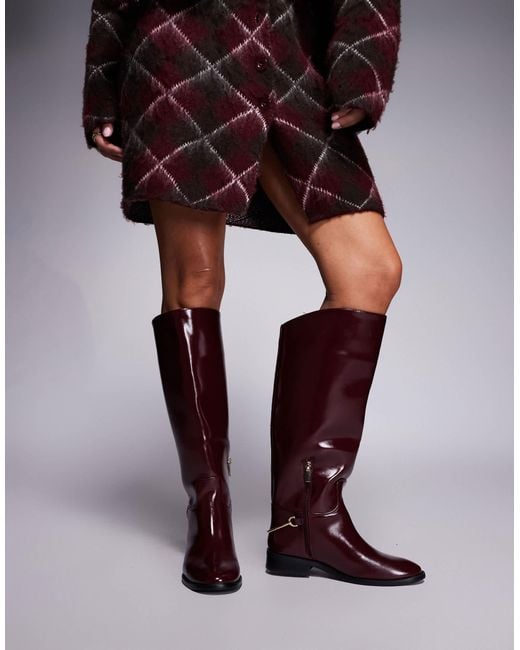 River Island Purple Riding Knee Boots