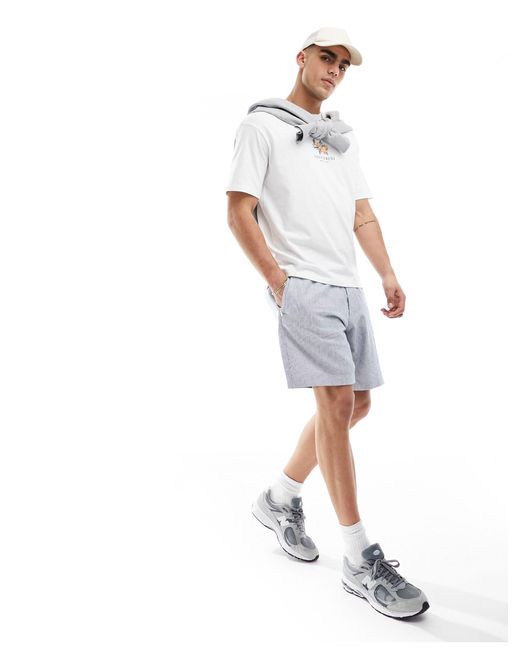 Abercrombie & Fitch White Slub Shorts Relaxed Fit for men