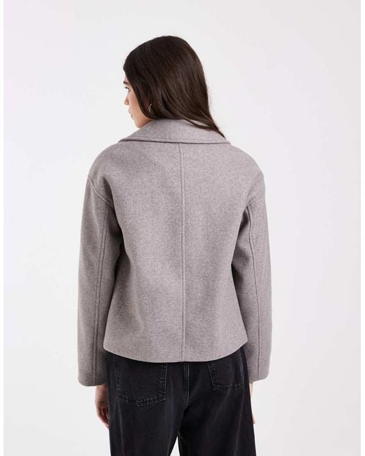 Vero Moda Gray Short Double-breasted Formal Coat