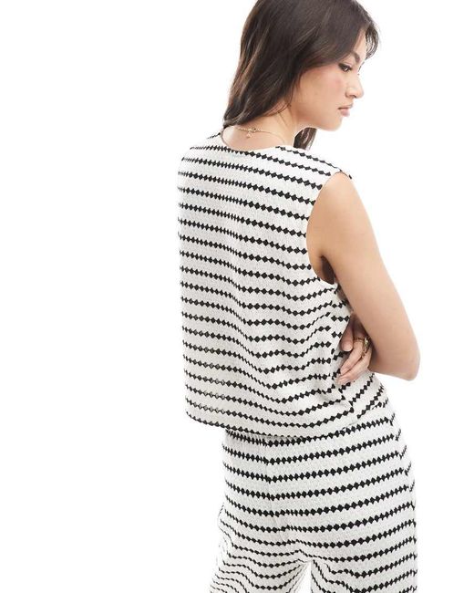ONLY White Knit Tie Front Top Co-ord