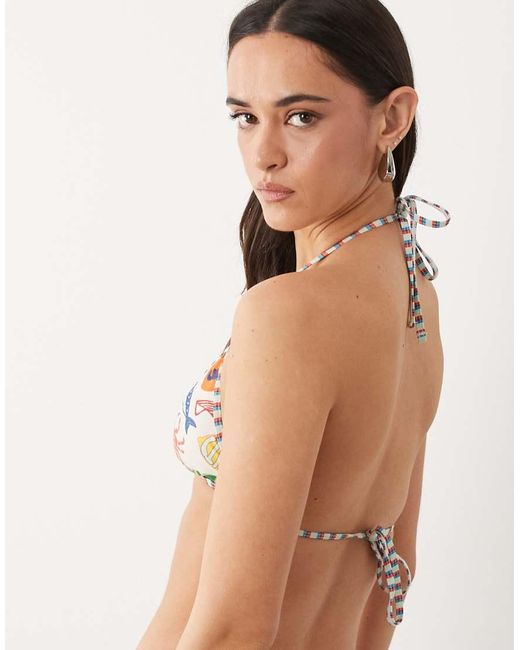 ASOS Natural Luna Triangle Bikini Top