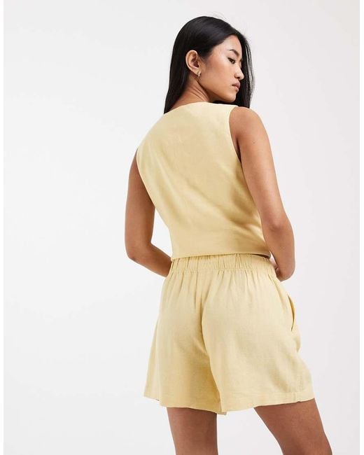 ONLY Natural Linen Blend Shorts