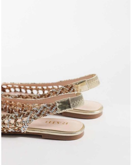 Raid White Hanne Woven Slingback Ballet Flats