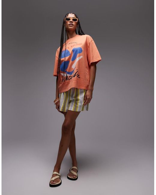 TOPSHOP Oversized T-Shirt Met Grafische Matisse-Print in het Gray