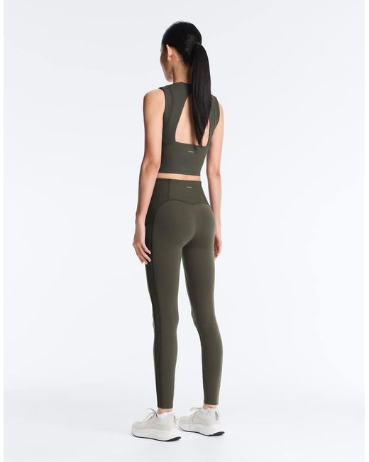 Oysho White Comfortlux High Rise Rib Ankle-Length Leggings