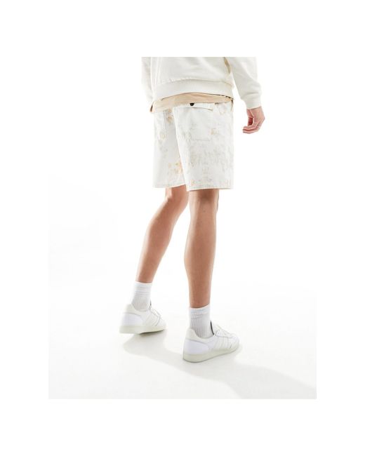 Pantaloncini crema tie-dye di Farah in White da Uomo