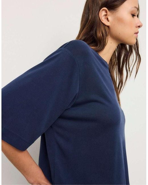 Stradivarius Blue Soft-touch Oversize Turtleneck