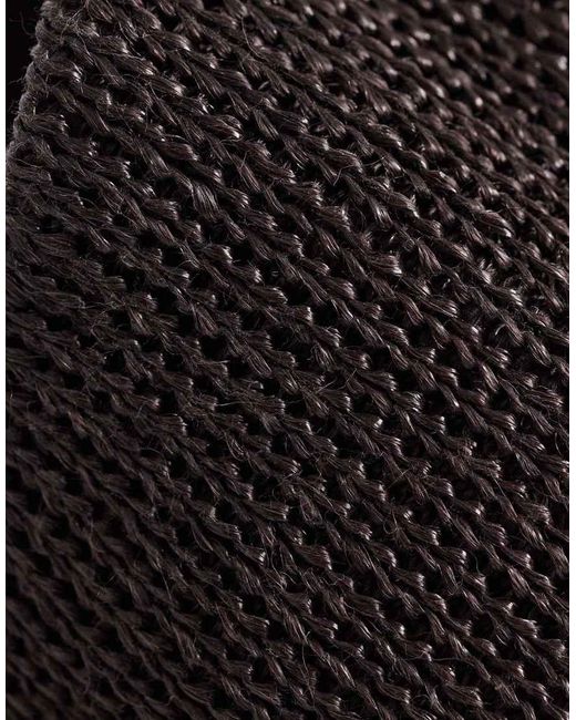 ASOS Brown Mimic Raffia Flat Mules