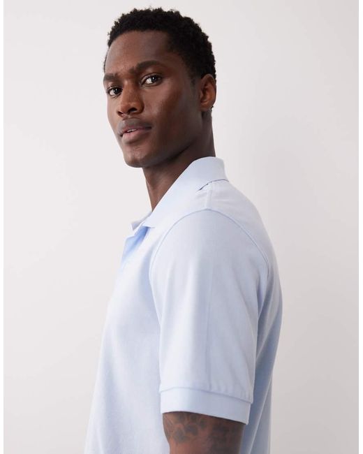 Mango White 100% Cotton Short Sleeve Polo Top for men