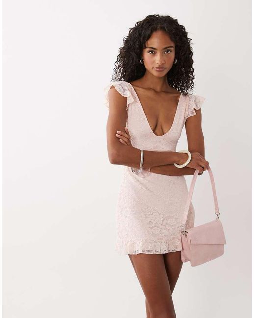 Motel Green Lanaila Lace Mini Dress