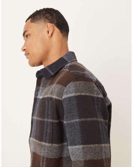 Barbour Gray Chapter Tailored Check Overshirt for men