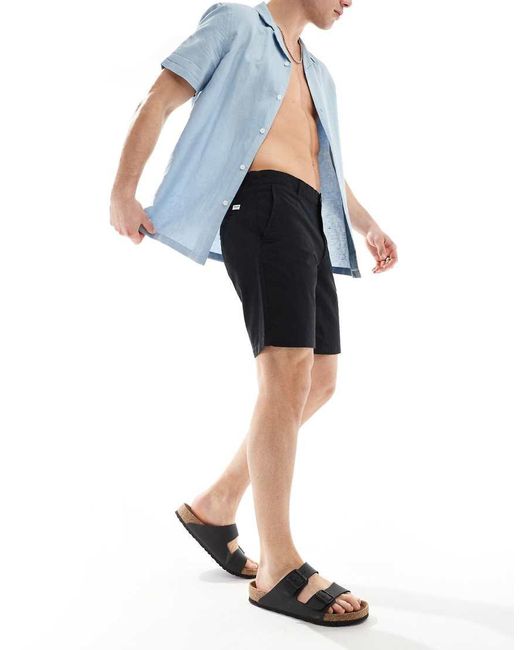 Jack & Jones Blue Linen Mix Shorts for men