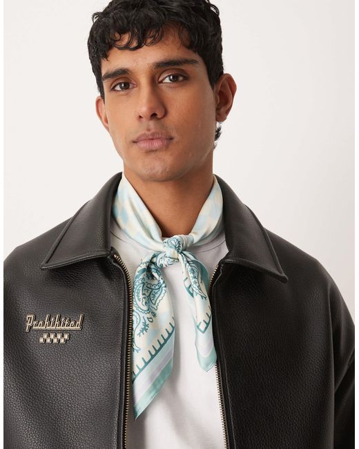 Prohibited Black Rush Checkered Scarf for men
