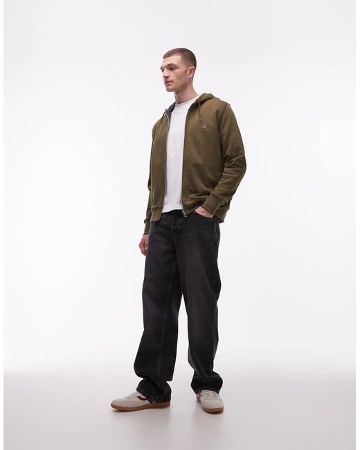 Paul Smith Natural Zebra Logo Zip Thru Hoodie for men