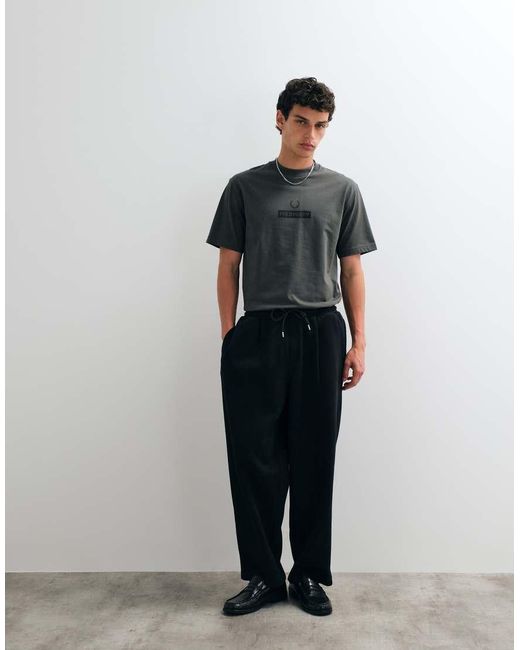 Fred Perry Black Graphic Logo T-Shirt for men