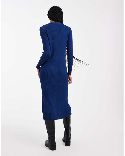 Threadbare Blue Button Down Knitted Dress