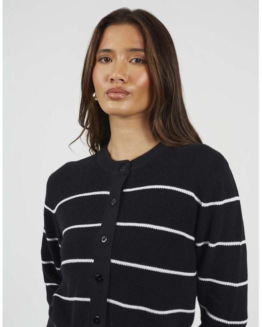 Brave Soul Blue Striped Fisherman Knit Cardigan
