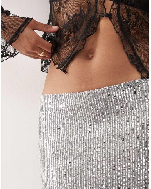 Noisy May Natural Sequin Mini Skirt