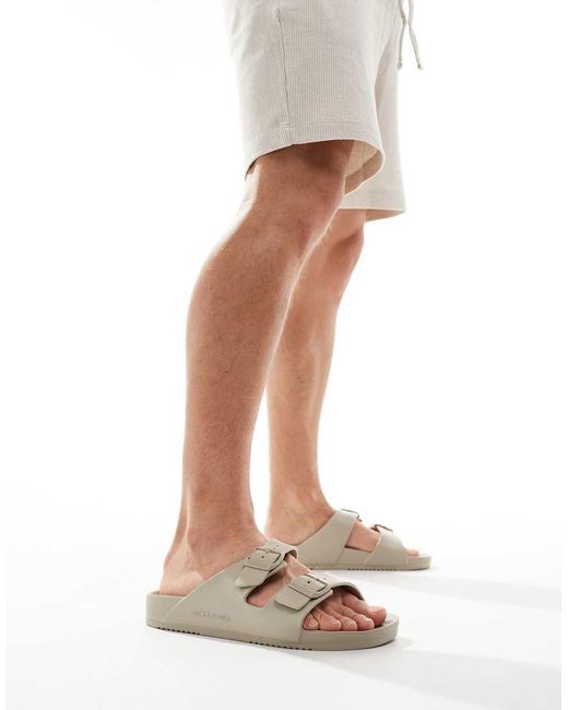 Jack & Jones White Moulded Double Strap Sandal for men
