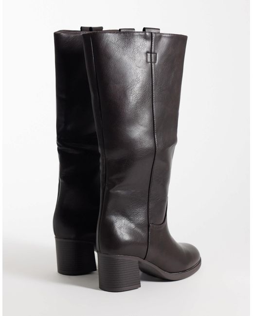 SEQWL Black Byron Pull On Knee Boots