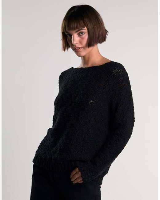 Glamorous Black Boat Neck Long Sleeves Tops