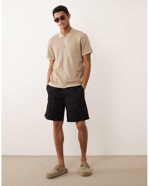 Jack & Jones Natural Drawstring Chino Shorts for men
