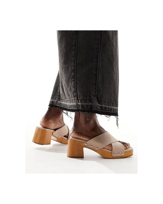 French Connection Black Chunky Heel Sandals
