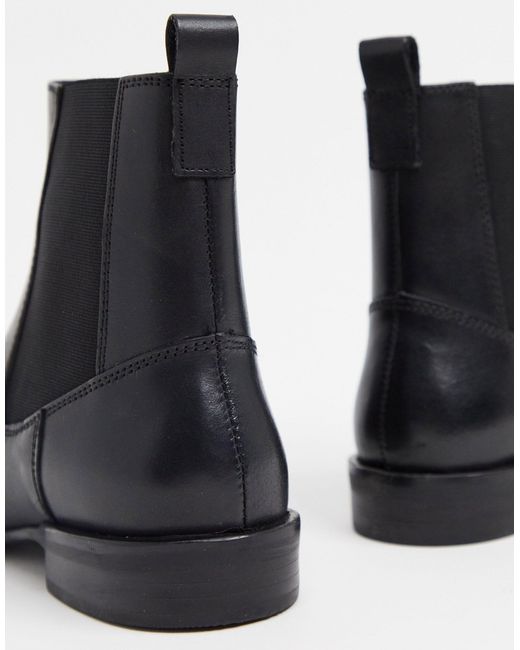 ASOS Alyssa Leather Chelsea Boots in Black - Lyst