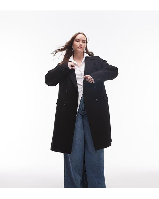Mango Blue Curve Double Breasted Wool Coat