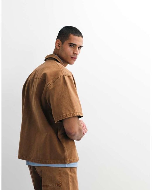 ASOS Brown Denim Shirt for men