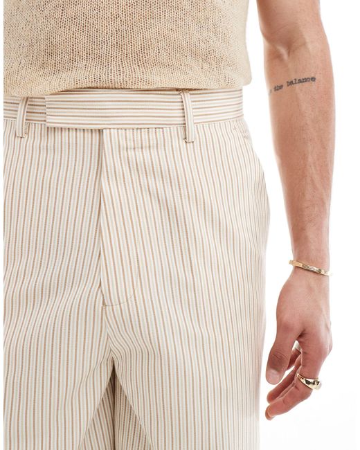 ASOS – elegante shorts mit strukturierten streifen in White für Herren
