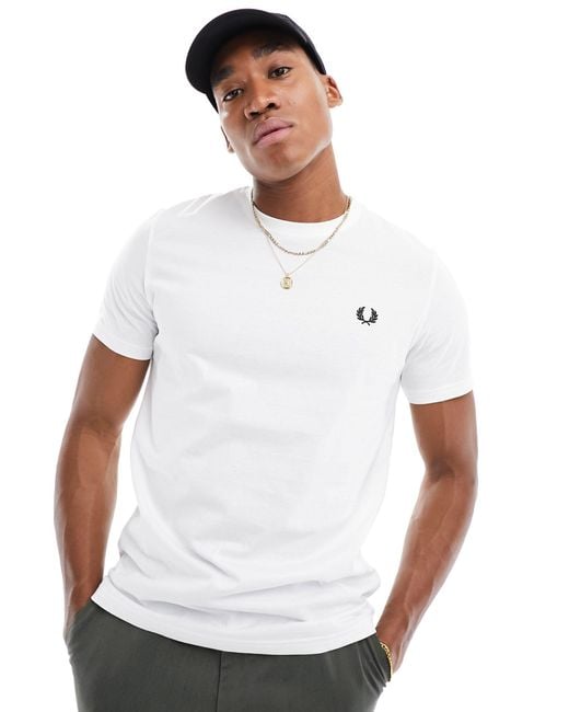 Fred Perry White Laurel Wreath Back Print T-shirt for men
