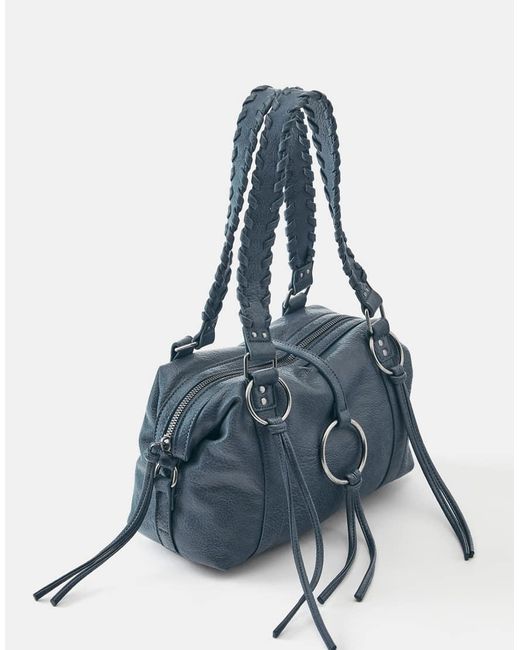 Pull&Bear Blue Ring Detail Shoulder Bag
