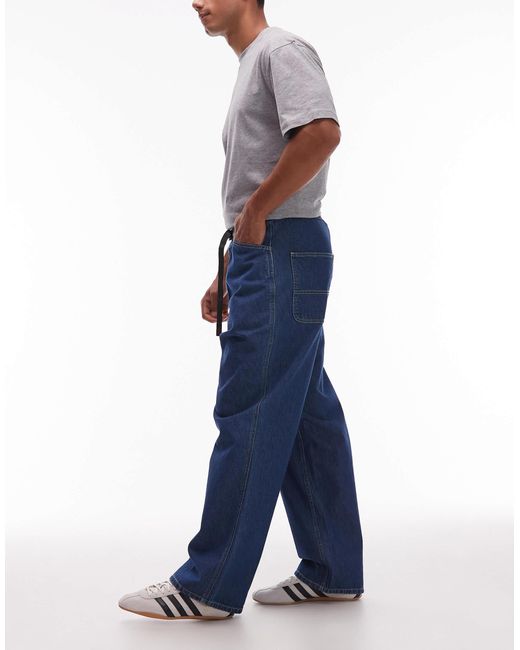 Gramicci Blue Stutter Loose Fit Denim Jeans for men