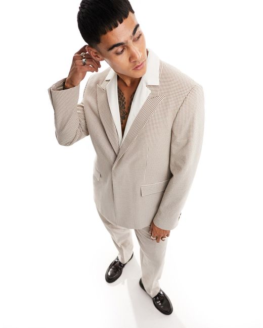 Viggo White Micro Check Seersucker Suit Jacket for men