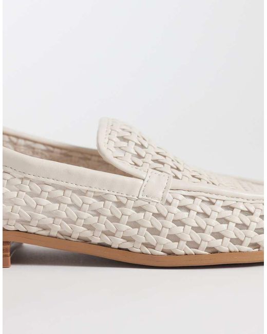 ASOS White Melva Woven Clean Round Toe Loafers