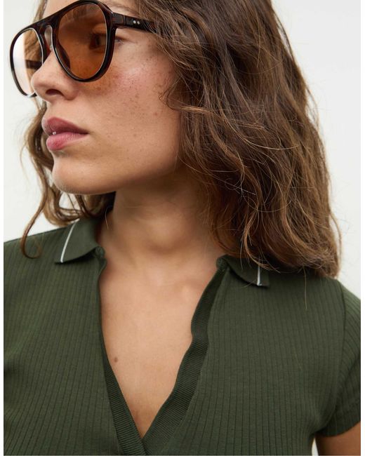 Stradivarius Green – basic-t-shirt