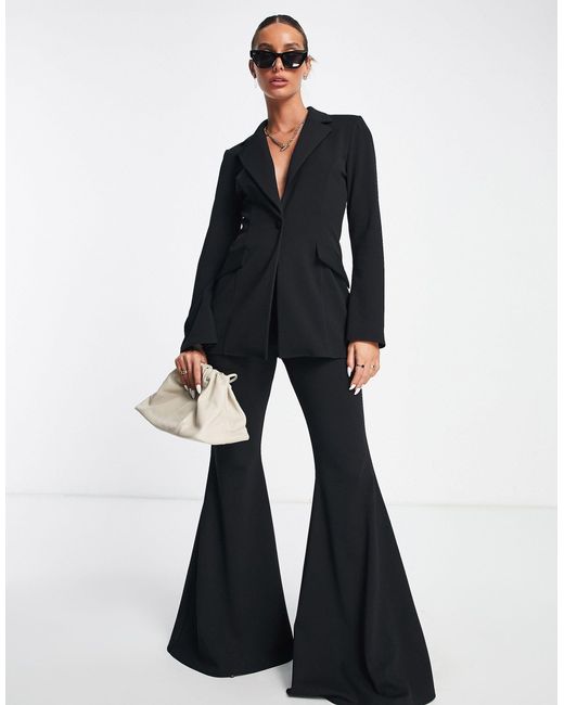 ASOS Jersey Super Flared Suit Pants in Black | Lyst