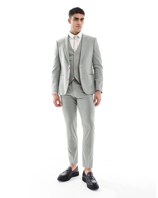 ASOS – enge anzugjacke in Gray für Herren