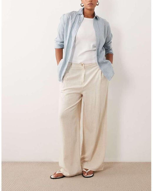 ASOS Black Asos Design Curve Wide Leg Trousers With Pleat Detail