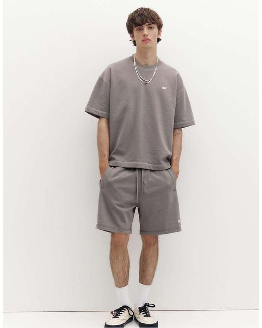 Pull&Bear Gray Bermuda jogger With Logo for men