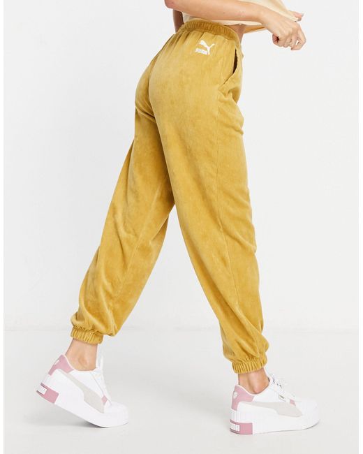 PUMA Cord Balloon Crop Trackies in Gold 