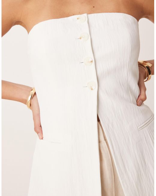 Stradivarius Natural Tailored Bandeau Top