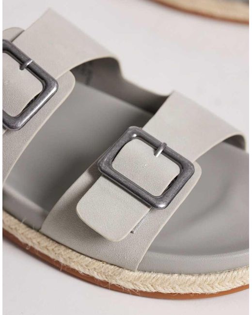 ASOS White Two Strap Sandals With Buckles for men