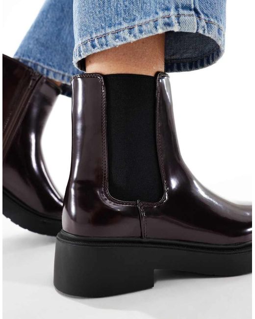 Schuh Blue Amia Wide Fit Chunky Chelsea Boot