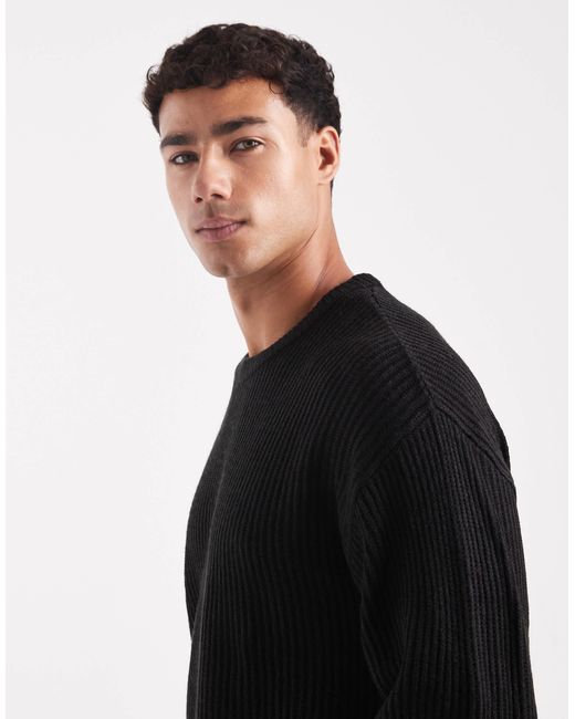 JJ Rebel – strukturierter oversize-pullover in Black für Herren
