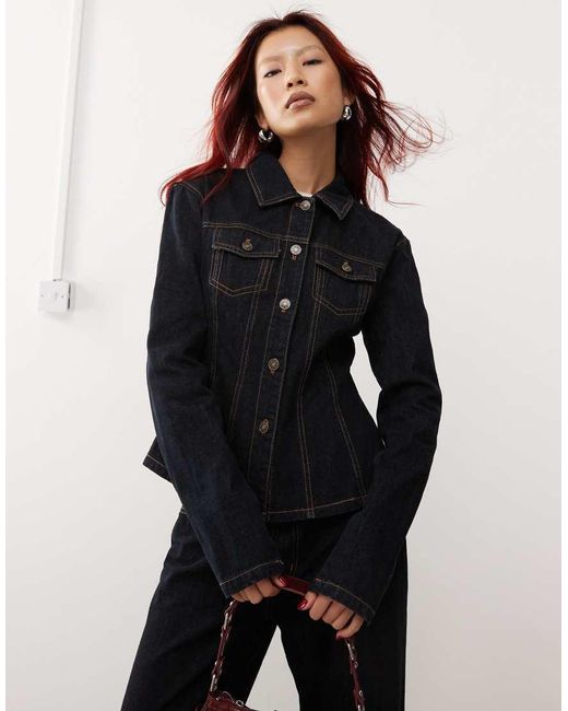 Lioness Blue Rider Cinch Detail Denim Jacket Co-Ord