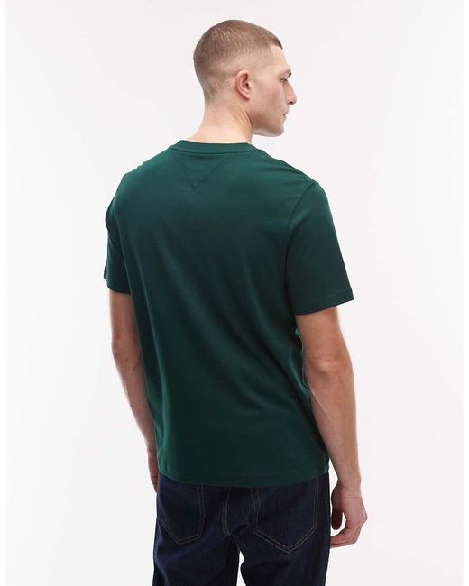 Tommy Hilfiger Green Script Interlock T-Shirt for men