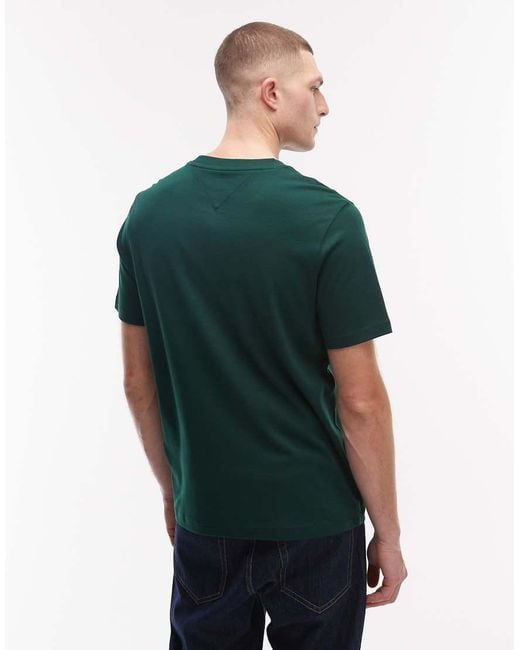 Tommy Hilfiger Green Script Interlock T-Shirt for men
